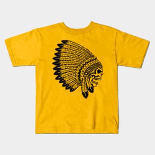 Indian Headdress Skull Kids T-Shirt